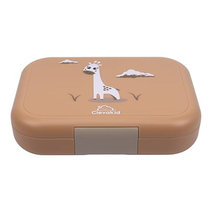 Bento Midi Lunch Box with carrying handle – 4 No-Mix Compartments | Microwave & Dishwasher Safe,Removable Tray | 900ML OZ (Pink Dark Powder ClevaRaff Friend) - color: Pink Dark Powder ClevaRaff Friend