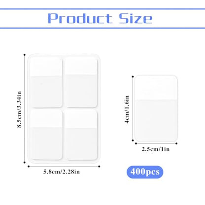 400 Pcs Sticky Index Tabs, Repositionable and Writable Book Sticky Tabs Page Markers for Notebooks, White, 1.6 x 1 Inch