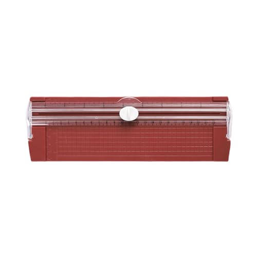 Paper Cutter Slider 10.5 Inch Precision Straight Slider | with Side Ruler Cardstock Cutter for Photo Cardstock Label Crafting Scrapbooking Supplies - color: Red