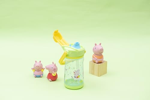 Zak Designs Peppa Pig Beacon Kid Water Bottle for Travel or At Home, 12oz Plastic is Durable and Leak-Proof with Liquid Lock Spout, Cover, Carry Handle, Protective Base (Peppa, George) - color: Peppa Pig