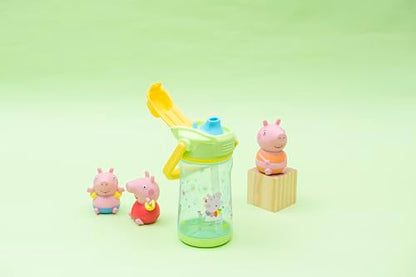 Zak Designs Peppa Pig Beacon Kid Water Bottle for Travel or At Home, 12oz Plastic is Durable and Leak-Proof with Liquid Lock Spout, Cover, Carry Handle, Protective Base (Peppa, George) - color: Peppa Pig