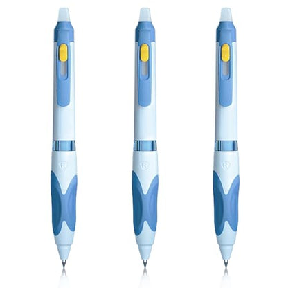 M&G 3 PCS Erasable Pens, 0.5mm Blue Ink Erasable Gel Pens, Fine Point Retractable Pens Make Mistakes Disappear, Premium Comfort Grip Note Taking and Crossword Puzzles - color: blue ink 3pcs