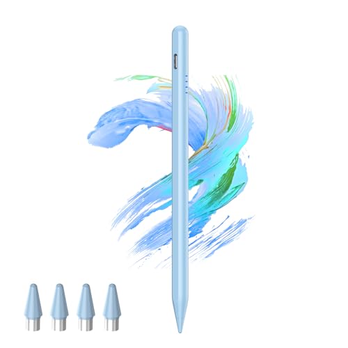 Kenkor Stylus Pen for Android Touchscreen with 4 POM Tips, Active Digital Stylus Pens for iPhone, Magnetic Tablet Pen Compatible with iPhone/Samsung/Huawei/Vivo Writing & Drawing - Blue - color: Blue
