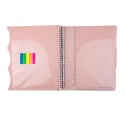 Mintra Office Durable PREMIUM Spiral Notebook (Salmon, 3 Subject (8.5in x 11in)) - color: Salmon, size: 3 Subject (8.5in x 11in)