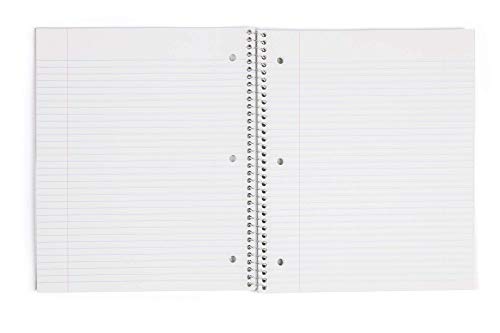 Mintra Office Durable Spiral Notebooks, 1 Subject, (Teal, Purple, White, College Ruled 3 Pack), 100 Sheets, Poly Pocket, Moisture Resistant Cover, School, Office, Business, Professional - color: aTeal, Purple, White, size: College Ruled 3pk