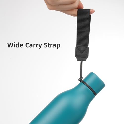 Konokyo Insulated Water Bottle with Strap,18 oz Double Wall Stainless Steel Vacuum Bottles Metal Water Flask,Lake Blue - color: Lake Blue, size: 18 Ounces