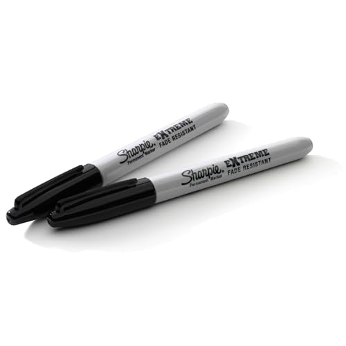 Sharpie Extreme Permanent Markers, Fine Point, Black, Fade & UV Resistant, Quick-Drying, Marks Plastic Glass & Wood, 6 Count