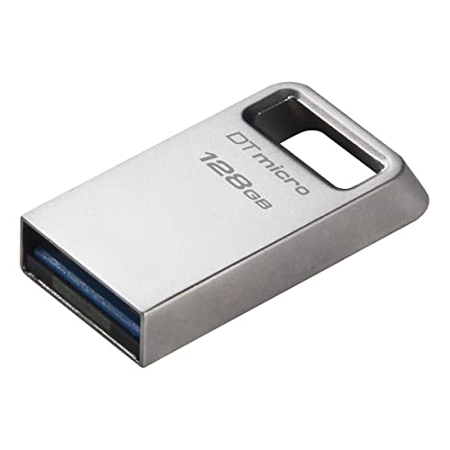 Kingston DataTraveler Micro 128GB USB Flash Drive | Ultra-Small Premium Metal Design | USB 3.2 Gen 1 | Speeds up to 200MB/s | DTMC3G2/128GB - size: 128GB (Pack of 1)