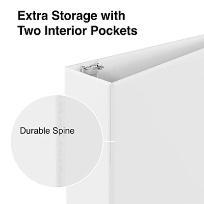Staples Economy 3 Inch 3-Ring View Binders, White, Holds Up to 600 Sheets, Lightweight Large-Capacity Binders for School & Office, 3 Pack - color: White, size: 3 Pack, style: 3'' Inch