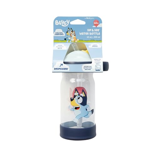 The First Years Bluey Sip & See Toddler Water Bottle - Includes Floating Charm - Toddler Cups with Straw - 12 Oz - Ages 24 Months and Up - size: 12 Ounces