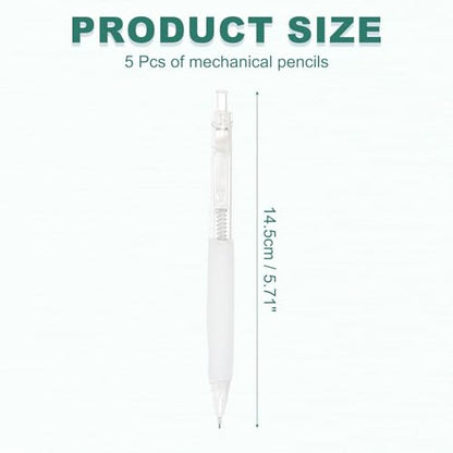 M&G 5Pcs Mechanical Pencil Set, 0.7mm Mechanical Lead Pencils for Drafting Sketching Art Class Writing Office Classroom, White