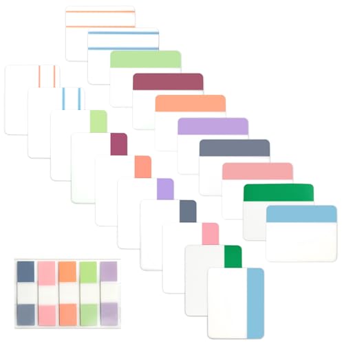 Sticky Index Tabs Book Page - 500Pcs 2 Inch Writable Colored Pages Markers,Repositionable File Tab Flags Labels Self Adhesive Reading Divider Sticker for Books, Binders, Notebook and Folders (Stylish) - color: Stylish