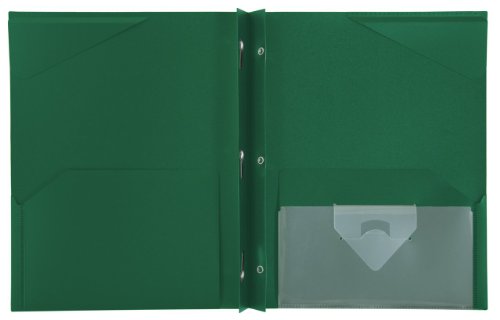 Five Star 2-Pocket Folder, Plastic Folder with Stay-Put Tabs and Prong Fasteners, Holds 8-1/2" x 11" Paper, Forest Green (72111) (Pack of 2) - color: Green, size: 1 Count (Pack of 2)