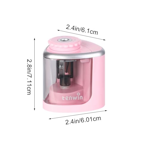 Electric Pencil Sharpeners Powerful Stall-Free Motor Portable Electric Battery Operated Pencil Sharpener Battery Powered Classroom Pencil Sharpeners for School Home Office Classroom(Pink)