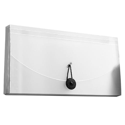 Generic 13 Pockets Expanding File Folder Document Organizer Accordion Folder Plastic with Buckle Design for VAT Invoices Receipts Storage (Transparent) - color: Transparent