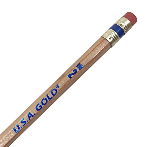 RoseArt U.S.A. Gold Pre-Sharpened American Wood Cased #2 HB Natural Pencils, 36 Pack - color: Natural, size: 1 Count (Pack of 36)