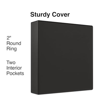 Staples Economy 2" 3‑Ring View Binders, D‑Ring, Black, Clear Overlay for Custom Covers, Holds Up to 480 Sheets – 3/Pack - color: Black, size: 3 Pack, style: 2'' Inch