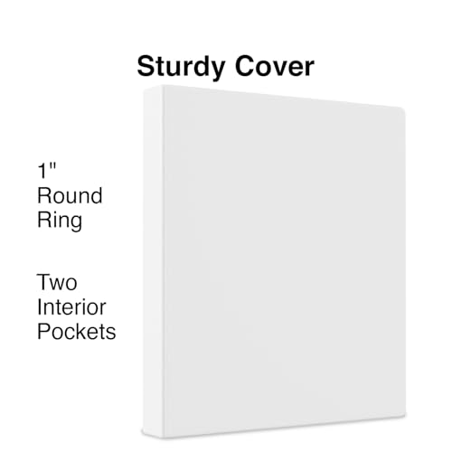 Staples Economy 1 Inch 3-Ring View Binders, White, Holds Up to 175 Sheets, Lightweight School & Office Binders, 24 Pack - color: White, size: 24 Pack, style: 1'' Inch