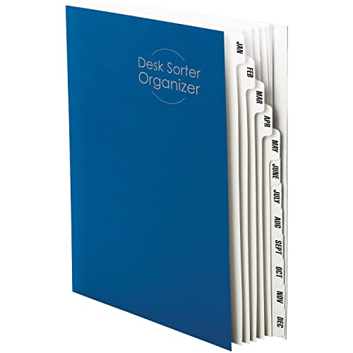 Smead Desk File/Sorter, Monthly (Jan-Dec), 12 Dividers, Letter Size, Dark Blue (89286) - color: Monthly - Blue, size: Letter