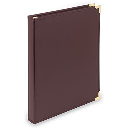 Samsill Classic Collection Leather 3 Ring Binder, Executive Presentation Portfolio, 0.5 Inch (Holds 100 Sheets), Brass Round Ring, Burgundy - color: Burgandy, size: 0.5 Inch, style: Classic
