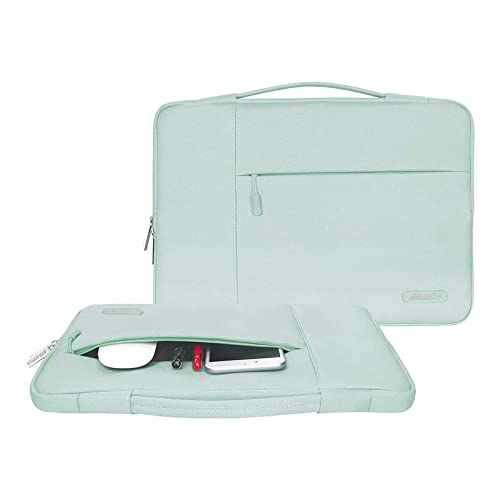 MOSISO Laptop Case 13.3 inch, 13.3 inch Laptop Sleeve with Handle | Compatible with MacBook Air/Pro 13/Pro 14, HP Dell ASUS Lenovo, Polyester Multifunctional Computer Bag, Mint Green - color: Mint Green, size: 13.3 inch