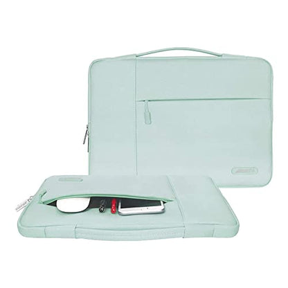 MOSISO Laptop Case 13.3 inch, 13.3 inch Laptop Sleeve with Handle | Compatible with MacBook Air/Pro 13/Pro 14, HP Dell ASUS Lenovo, Polyester Multifunctional Computer Bag, Mint Green - color: Mint Green, size: 13.3 inch