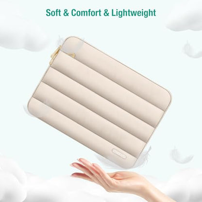 MOSISO Laptop Case 17.3 inch, 17-17.3 inch Puffy Laptop Sleeve, Sand | Compatible with Dell XPS/HP Pavilion/Ideapad/Acer/Alienware/HP Omen Notebook Computer, olyester Horizontal Bag with SmallCase - color: Sand, size: 17.3 inch