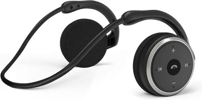 itayak Behind The Head Headphones, Bluetooth 5.0 Neckband Around Head Headphones Lightweight Small Foldable Wireless Sports Sweatproof Headset with Microphone & Carrying Case (Black) - color: Black