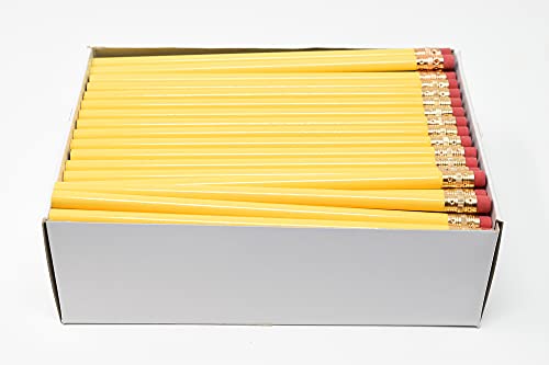 Pencil Guy Blank Round Pencils, Yellow, 144 to a box | Not Sharpened - color: Yellow, size: 1 Count (Pack of 144), style: Not Sharpened