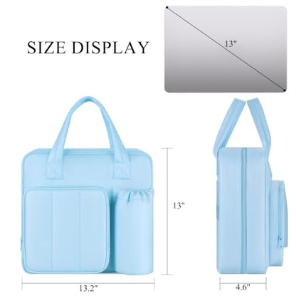 Upgraded Zipper Binder | 3-Inch & 2-Inch O-Rings, 600 Sheet Capacity Trapper Keeper with 13 Inch Laptop Sleeve & Water Bottle Holder, Binder Bag with Multi-Pockets & Shoulder Strap (Blue) - color: Blue