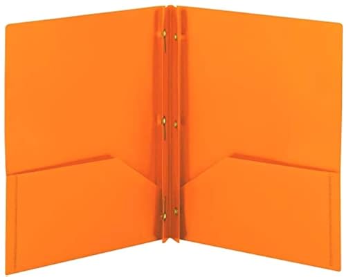 Back to School.Aurora LLC School,Office Supplies.Durables Plastic Folders with Prongs and Two Pockets.(Orange) - color: Orange