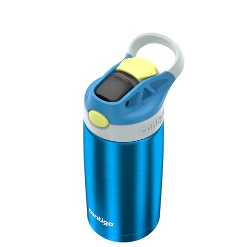 Contigo Autospout Water Bottle with Straw 13 oz Blue Poppy/Glacier - color: Blue Poppy, size: 13 Ounces