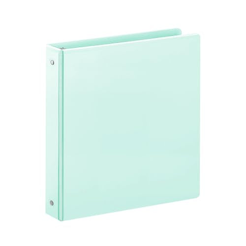 SUIN 1 Inch 3 Ring Binder, Clear 1'' View Presentation Binders with 2 Pockets, Fits 8.5 x 11 Letter Size, Durable Polypropylene, Non-Stick & PVC-Free for School, Office & Home (Pastel Green) - color: Pastel Green