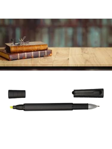4 Pcs Dual Tip Highlighter and Gel Pen Set Yellow Marker Black Ink Pen for Journaling Note Taking Studying Office Supplies