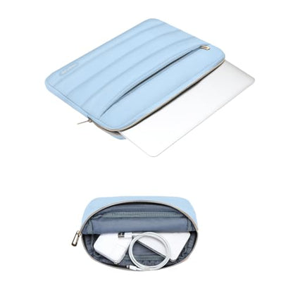 MOSISO Laptop Case 14 inch, 14 inch Puffy Laptop Sleeve, Air Blue | Compatible with HP Lenovo Dell ASUS Acer, HP Stream, Dell Latitude, Lenovo IdeaPad, Polyester Horizontal Bag with Small Case - color: Air Blue, size: 14 inch