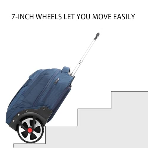 WMHYLYH 22 Inch Rolling Backpack, Waterproof Backpack with Wheels for Business and Travel Commuter, Carry on Laptop Backpack for Women and Adult Men (Blue) - color: Blue