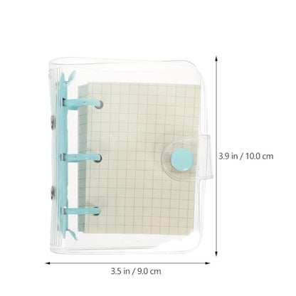 STOBAZA Mini Cover 3-ring Loose Leaf Notebook, Practical Small Binder Notepad for Students, Creative Scrapbook Journal for Office and School Use