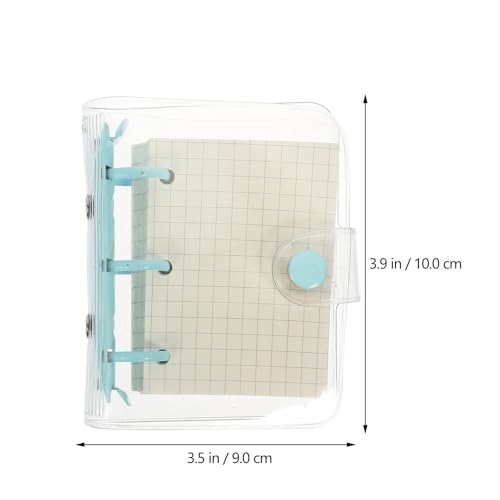 Hohopeti Mini Three-ring Binder Notebook with Blue Clip, Portable Loose-leaf Notepad for Students, Adorable Pocket Binder Suitable for School and Daily Notes