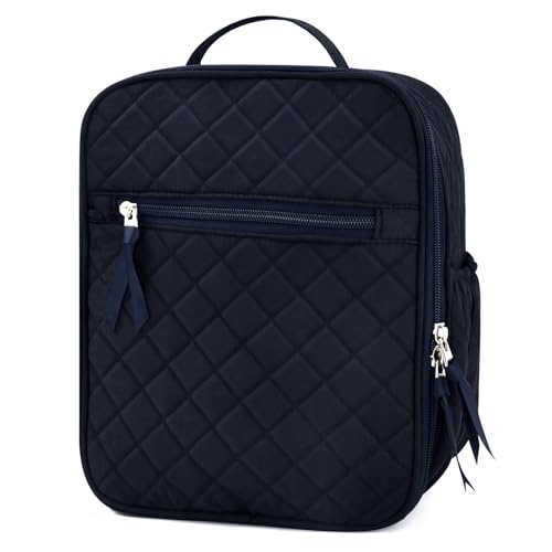 Aileam Lunch Box Lunch Bag for Women Cute Girls Lunch Box Insulated Womens Lunch Bag For Work Quilted Large Capacity Reusable Insulated Cooler for Work School Picnic Travel, Navy Blue - color: Navy Blue