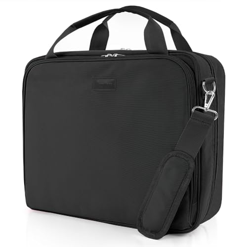 SKYDUE Zipper Binder 2 Inch O-Ring School Binder, Oxford Fabric School Organizer Holds 400+ Sheets, Fits 13.3" Laptop, Water-Resistant, Handle & Shoulder Strap, 14"x13" – Black - color: Black, size: 2 Inch