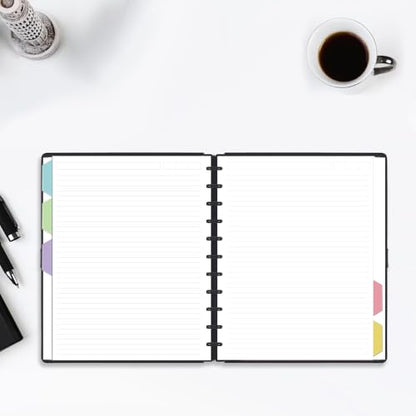 Letter Size Lined Paper for A4 Binder - 100 Sheets/200 Pages,11 Disc Discbound Loose Leaf Paper Line Refills, 5 Sheets Dividers, 8.5" x 11",College ruled