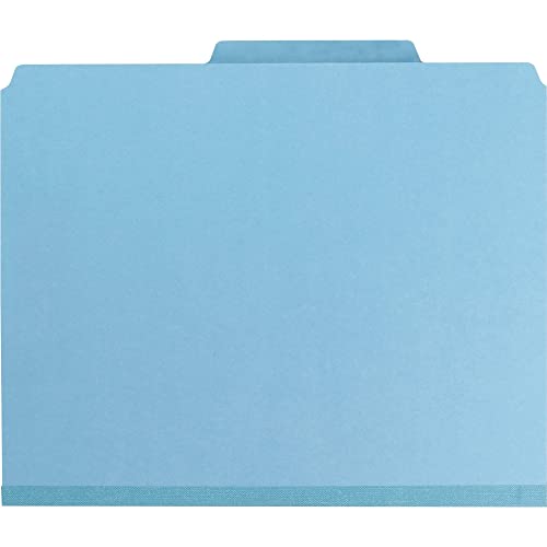 Smead Pressboard Classification File Folder with SafeSHIELD Fasteners, 1 Divider, 2" Expansion, Letter Size, Blue, 10 per Box (13730) (Pack of 1) - color: Blue