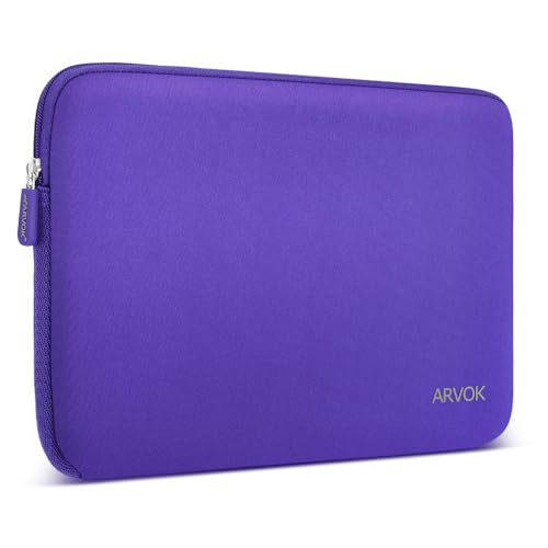 Arvok 11 11.6 12 Inch Laptop Sleeve Case for MacBook Air 12, Water-Resistant Neoprene Notebook Computer Tablet Sleeve, Carrying Bag Cover for Chromebook/HP/Dell/Lenovo/Asus/Acer, Purple - color: Purple, size: 11.6 inch