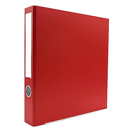 3-Ring Premium Round-Ring Binder - Red, 2" Spine, by Bindertek | 275 Sheet Capacity, 1.5" Round Rings, Linen-Textured Covers, Steel Reinforced Edges, Spine Label Included - color: Red, size: 2" Spine