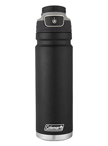 Coleman Autoseal FreeFlow Stainless Steel Water Bottle, Black, 24oz - color: Black, size: 24oz