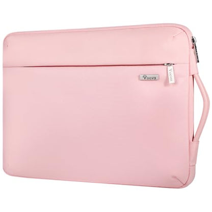Voova Laptop Sleeve Case 14 15 Inch for Women, 360° Protective Waterproof Slim Computer Bag Cover Compatible with MacBook Air 15 M2/M3/M4 2024-2025, MacBook Pro 14/15, Hp Chromebook 14, Pink - color: Sakura Pink, size: 14-15 Inch