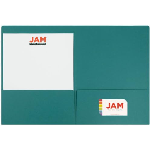 LUXPaper 9" x 12" Presentation Folders | Two Pocket | Teal | 100lb. Cover | 10 Qty - color: Teal