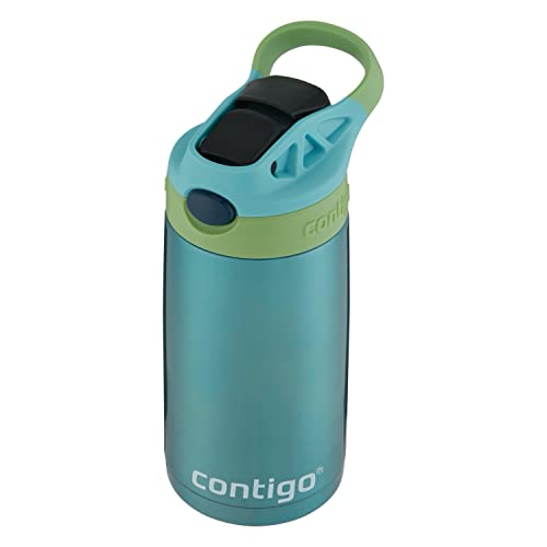 Contigo Kids Stainless Steel Water Bottle with Redesigned AUTOSPOUT Straw, 13oz, Green and Blue, Easy Clean, BPA Free (Pack of 4) - color: Ocean, size: 13 Ounces (Pack of 4)