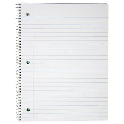 Top Flight Standards 1-Subject Notebook, 70 Sheets, Perforated, Wide Rule, Color May Vary (31306)