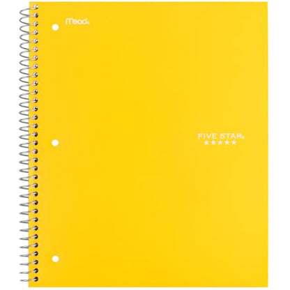 Five Star Spiral Notebook, 3 Subject, Wide Ruled, 150 Sheets | 10-1/2" x 8" Size | Harvest Yellow | Pack of 2 | Study App - color: 09 Yellow, size: 8" x 10-1/2" (Pack of 2)